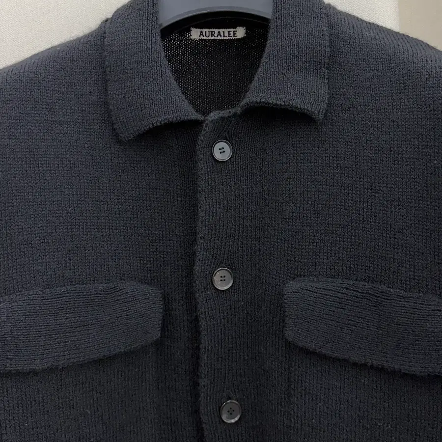 오라리 AURALEE 18AW 울 코드 니트 블루종 3 BLACK 판매합니다.