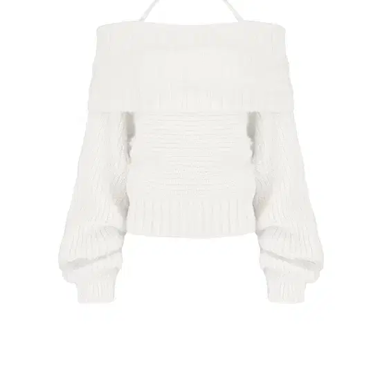 클리시어 Palette off-shoulder ribbon knit, White