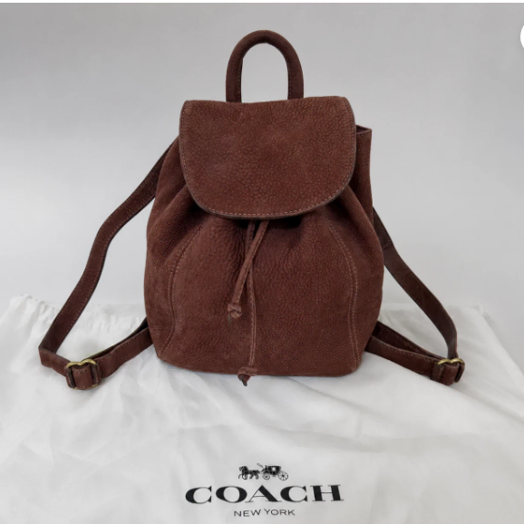 코치 COACH 빈티지 브라운 스웨이드 백팩 복조리 가방