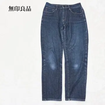 MUJI 테이퍼드 데님 팬츠 청바지 면 혼방 코튼 심플 베이직