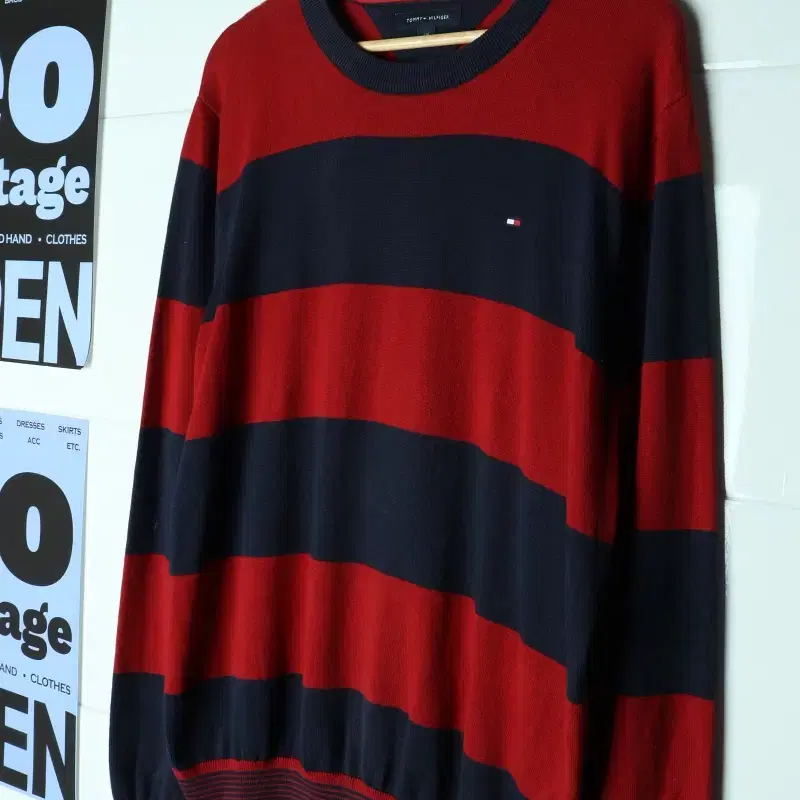(L-XL) 타미힐피거 니트 스트라이프 시티보이-H39959