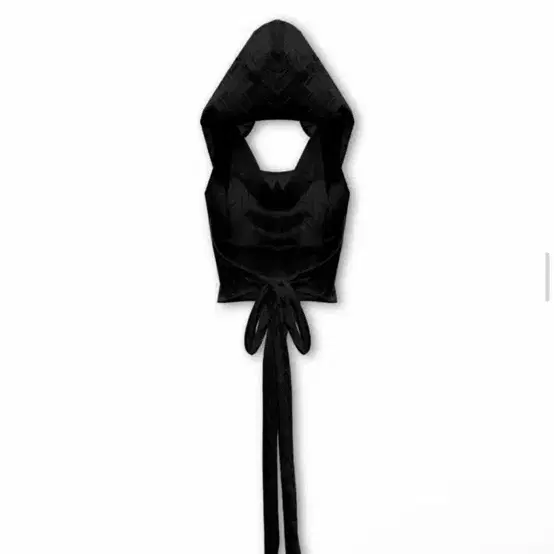 공일공사 BACKLESS HALTER HOODIE, BLACK