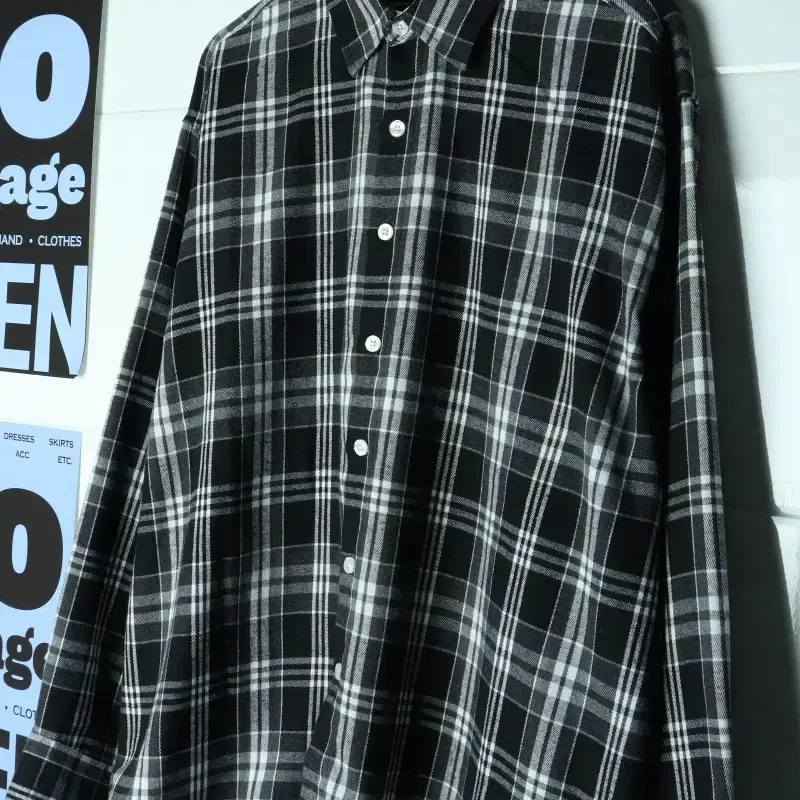 (L-2XL) 필루미네이트 셔츠 남방 박시 체크 플란넬-H39999