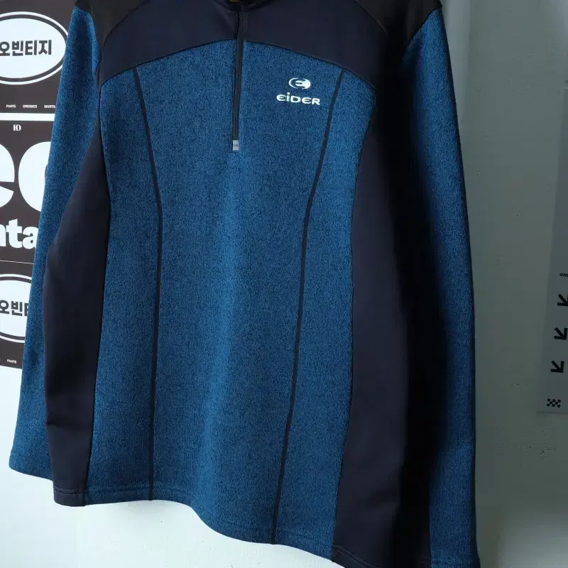 (XL) 아이더 카라 긴팔티셔츠 기능성 반집업 니트 블루-H40060