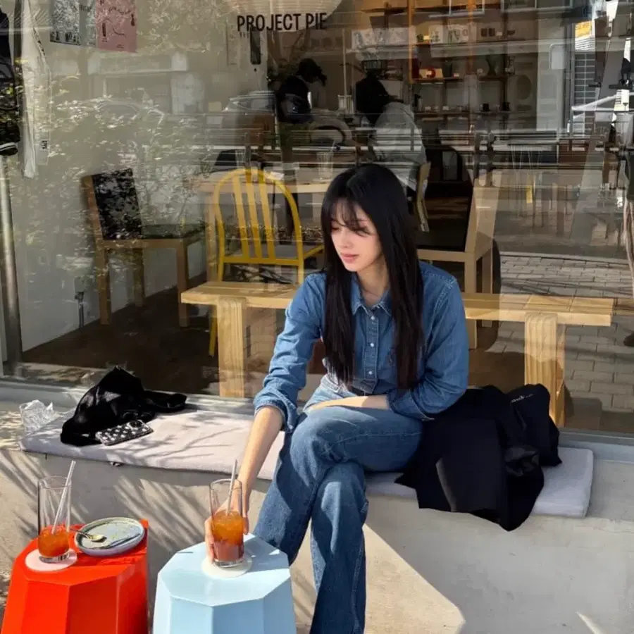 (하트페어링 문지원 착용) 폴로랄프로렌 데님셔츠 s