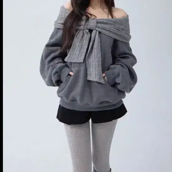 더티스 리본후드 그레이 (택안뗌)