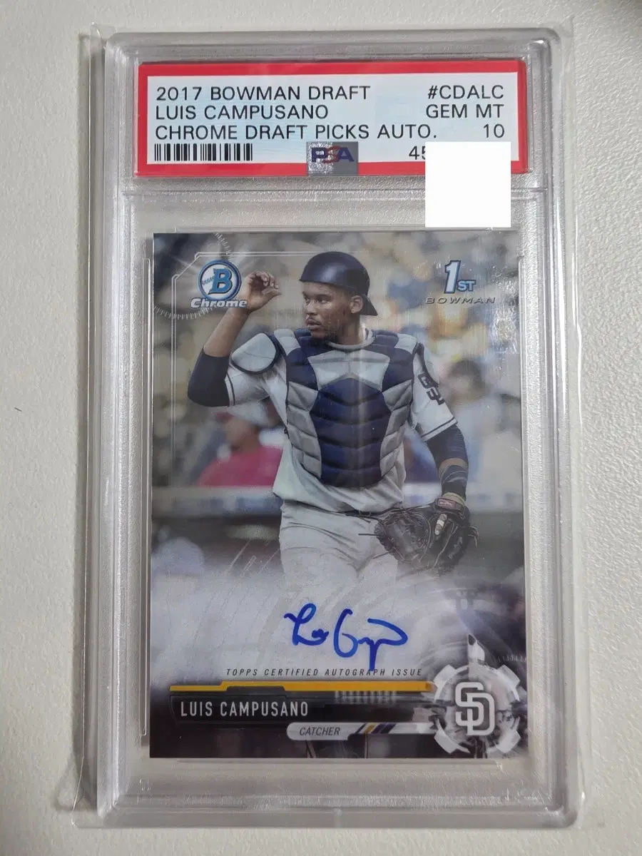 2017 mlb 루이스 캄푸사노 친필오토 루키카드 psa 10 샌디에이고파드레스