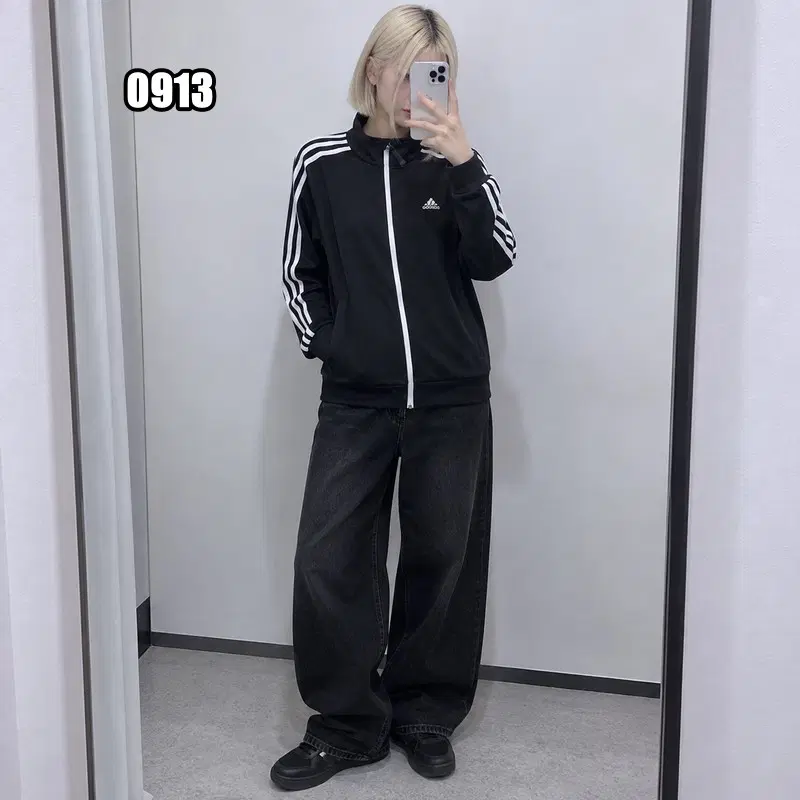 S 아디다스 에센셜 웜업 슬림 삼선 트랙탑 져지 자켓