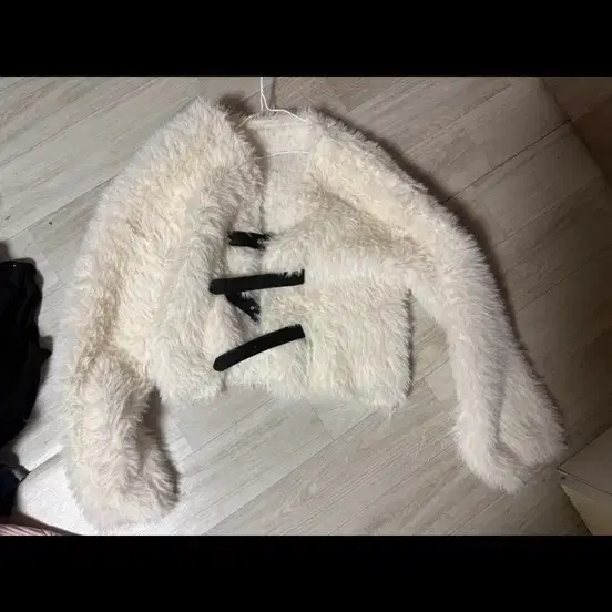 퍼 자켓 아이보리/블랙