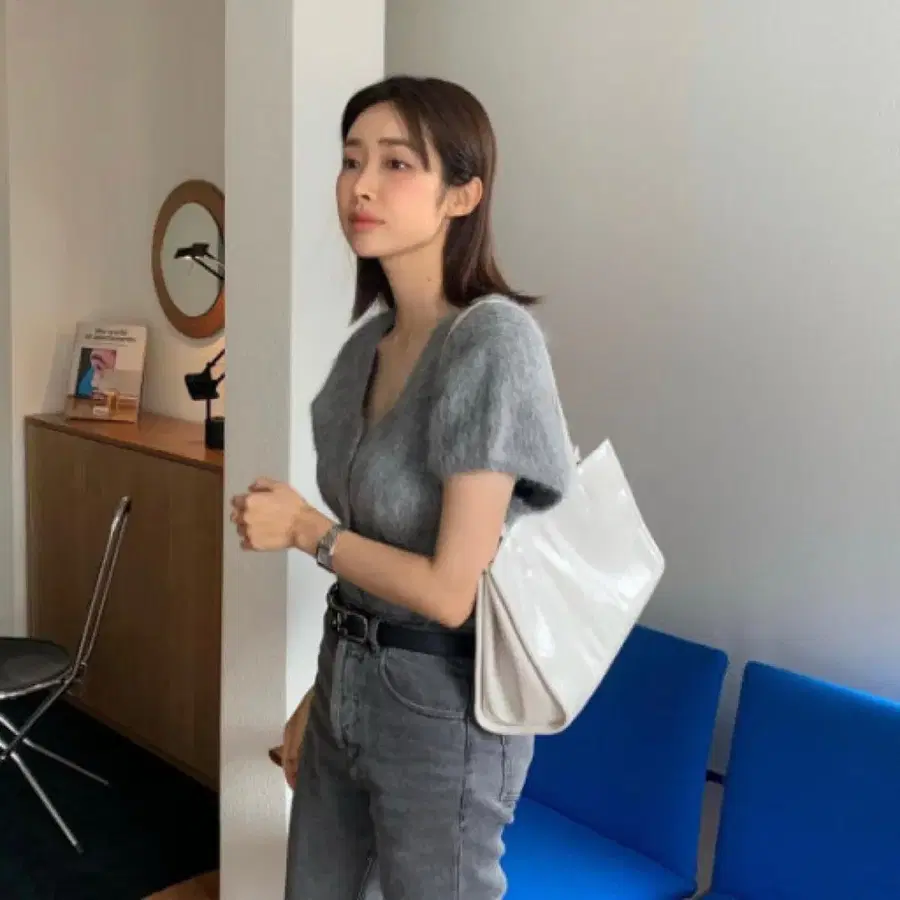 차정원 모아니 앙고라 퍼 가디건
