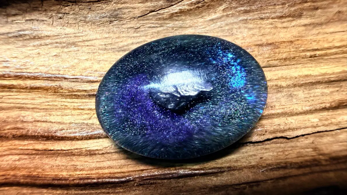 No.6351 스페이스 철운석 프리미엄 레진펜던트 제작용 12.5ct