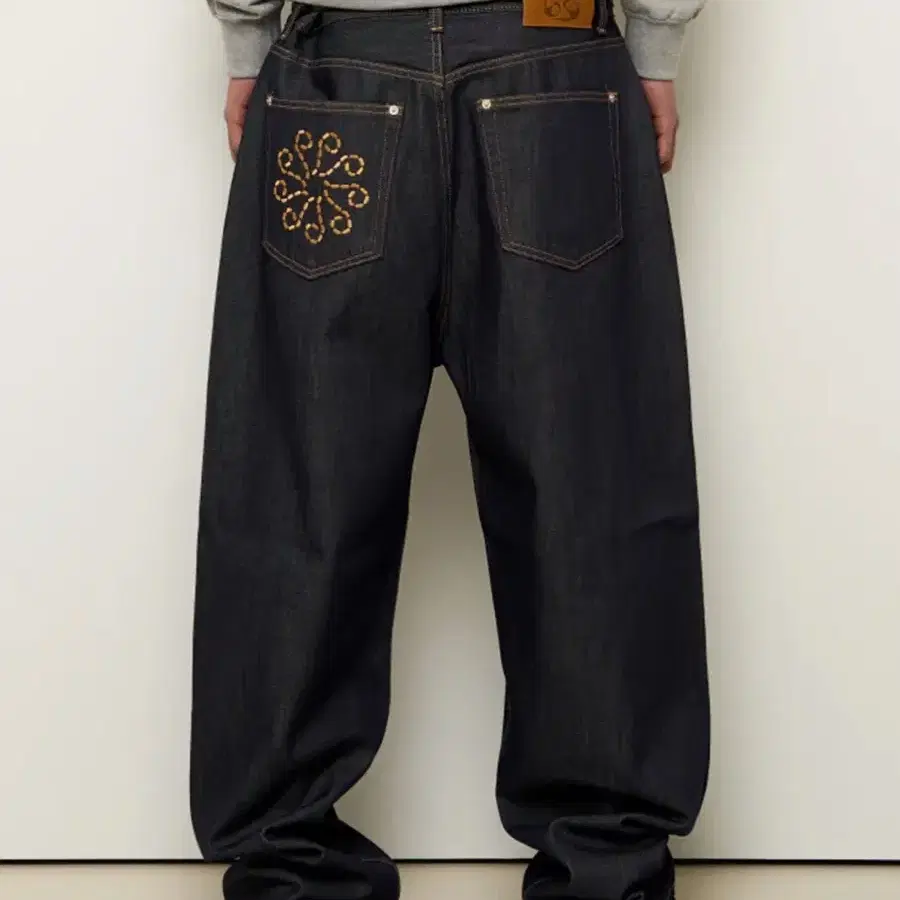 9999아카이브 Linking Wide Denim Pants 다크네이비