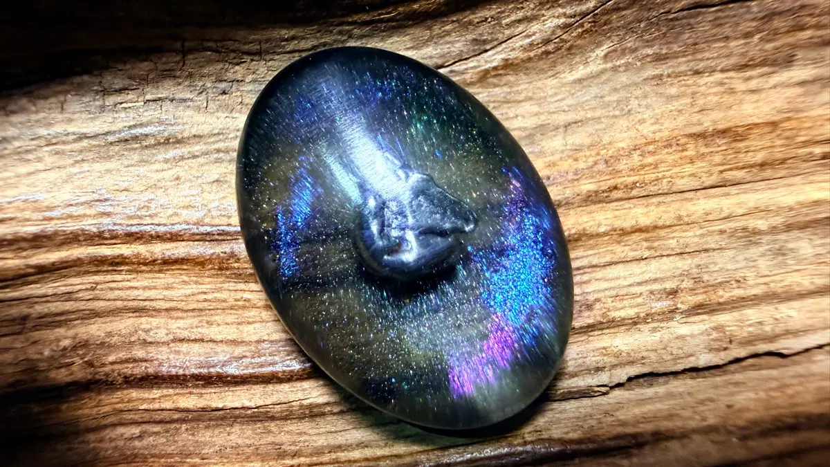 No.6350 스페이스 철운석 프리미엄 레진펜던트 제작용 13.3ct
