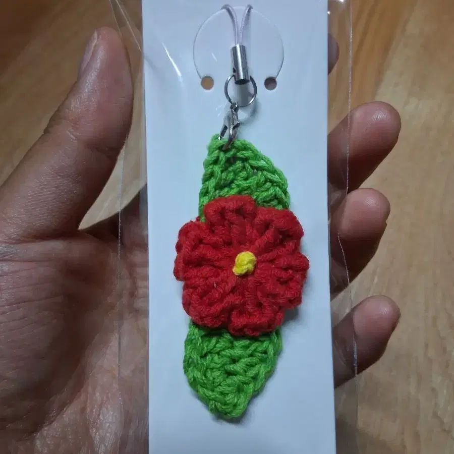 코바늘 동백꽃 키링