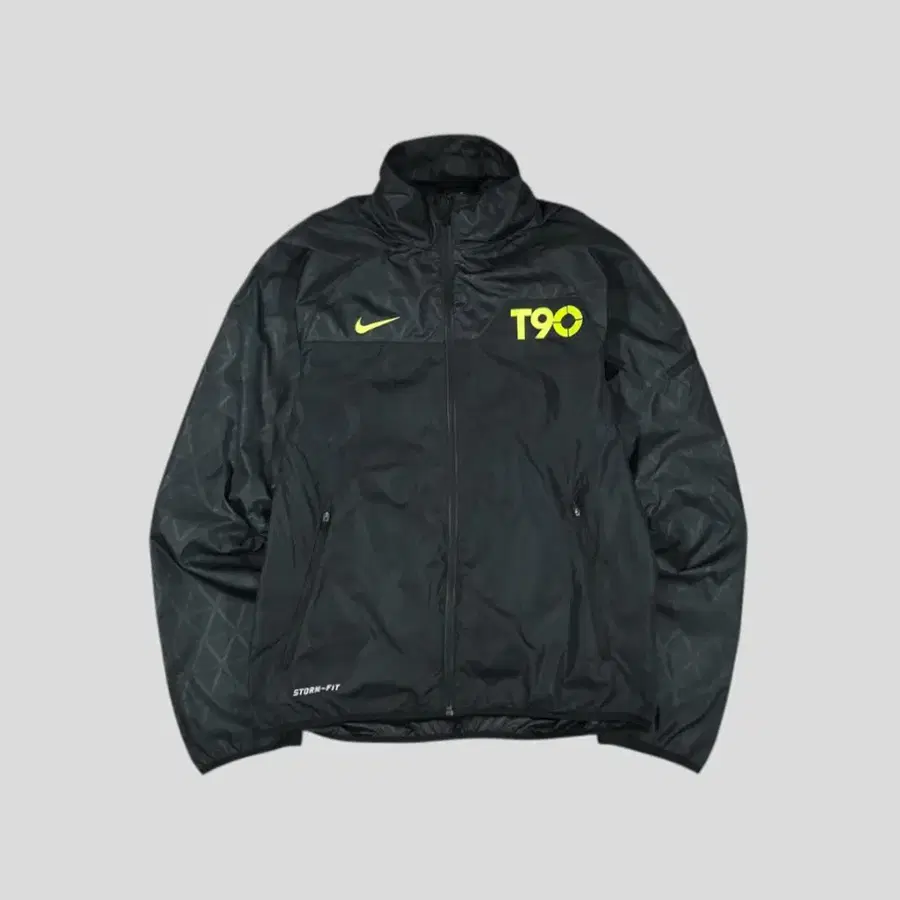 나이키 블랙 네온옐로우 스우시 로고 T90 토탈90 기하학패턴 레글런 스톰핏 이너메쉬 바람막이 S-M