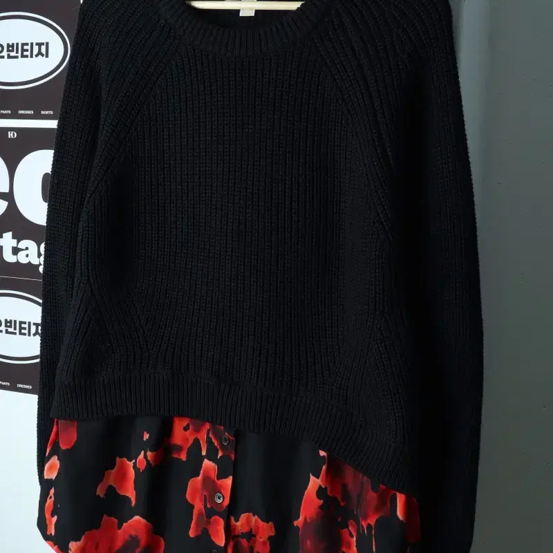 W(L-XL) 마이클코어스 니트 레이어드 블랙 헤비 놈코어-H40077
