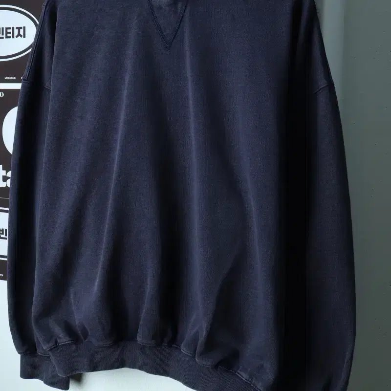 (M-XL) 파르티멘토 맨투맨 티셔츠 피그먼트 블루 스트릿-H40088