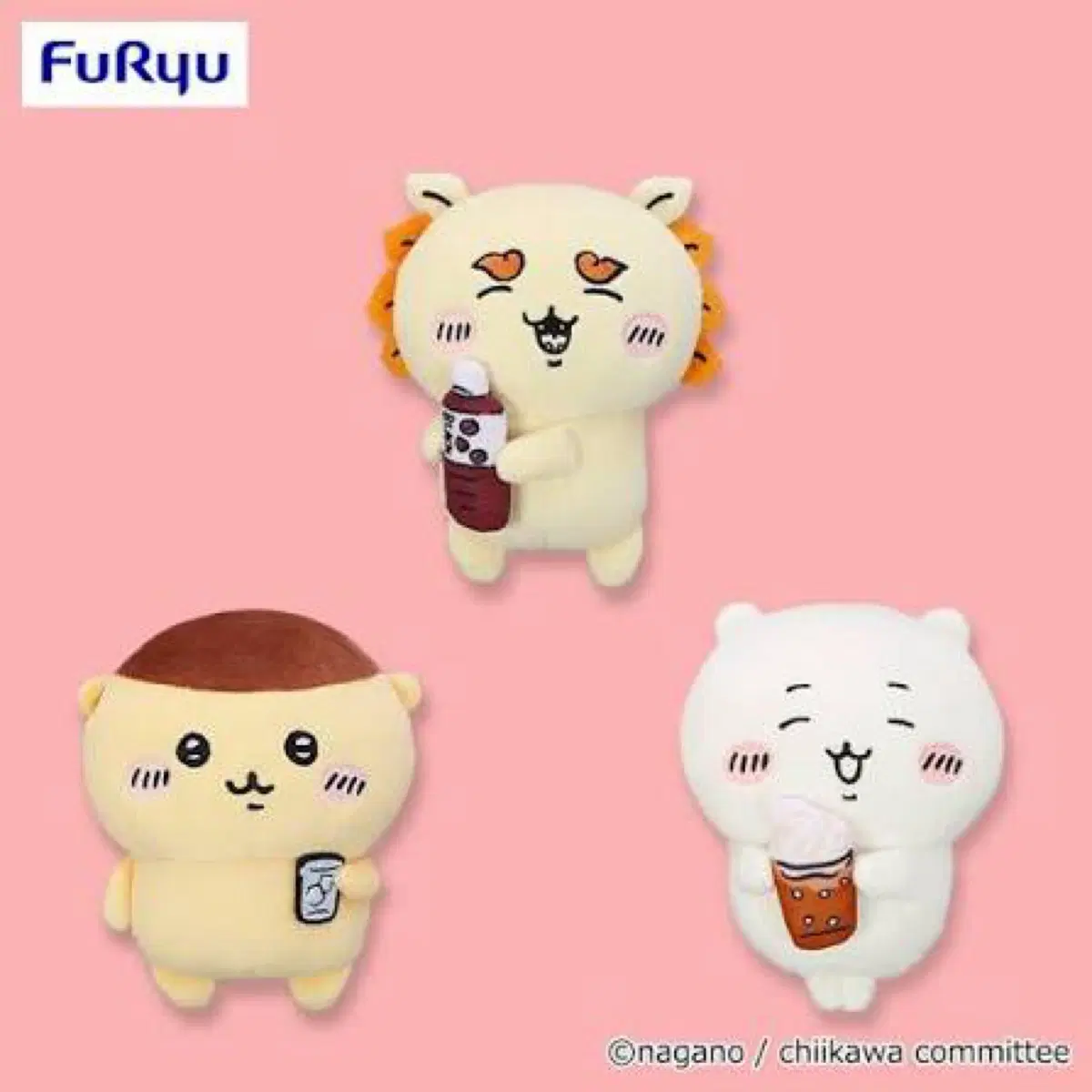 (3종 세트) 치이카와 음료수 봉제 인형 16cm 시사 쿠리만쥬 치이카와