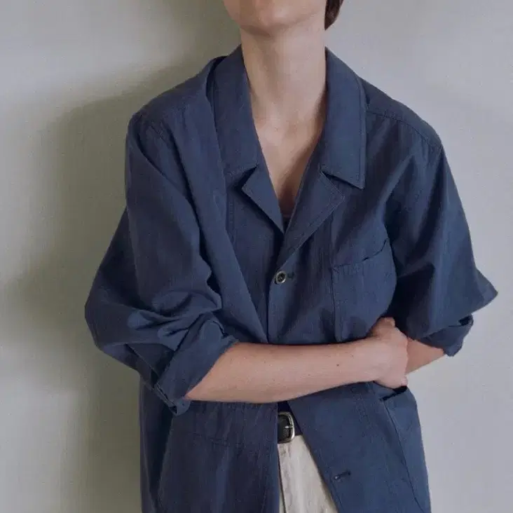 낫띵리튼 프렌치 워크 자켓 빈티지 블루
