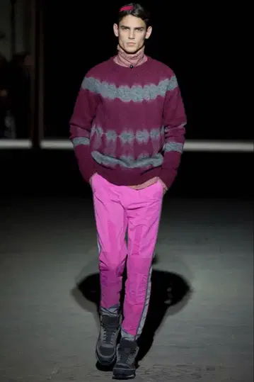 DRIES VAN NOTEN 14-15AW 보더 타이다이 니트