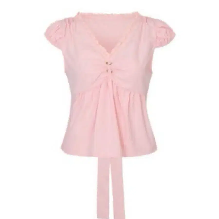 루루서울 Zoey Shirring Blouse 핑크