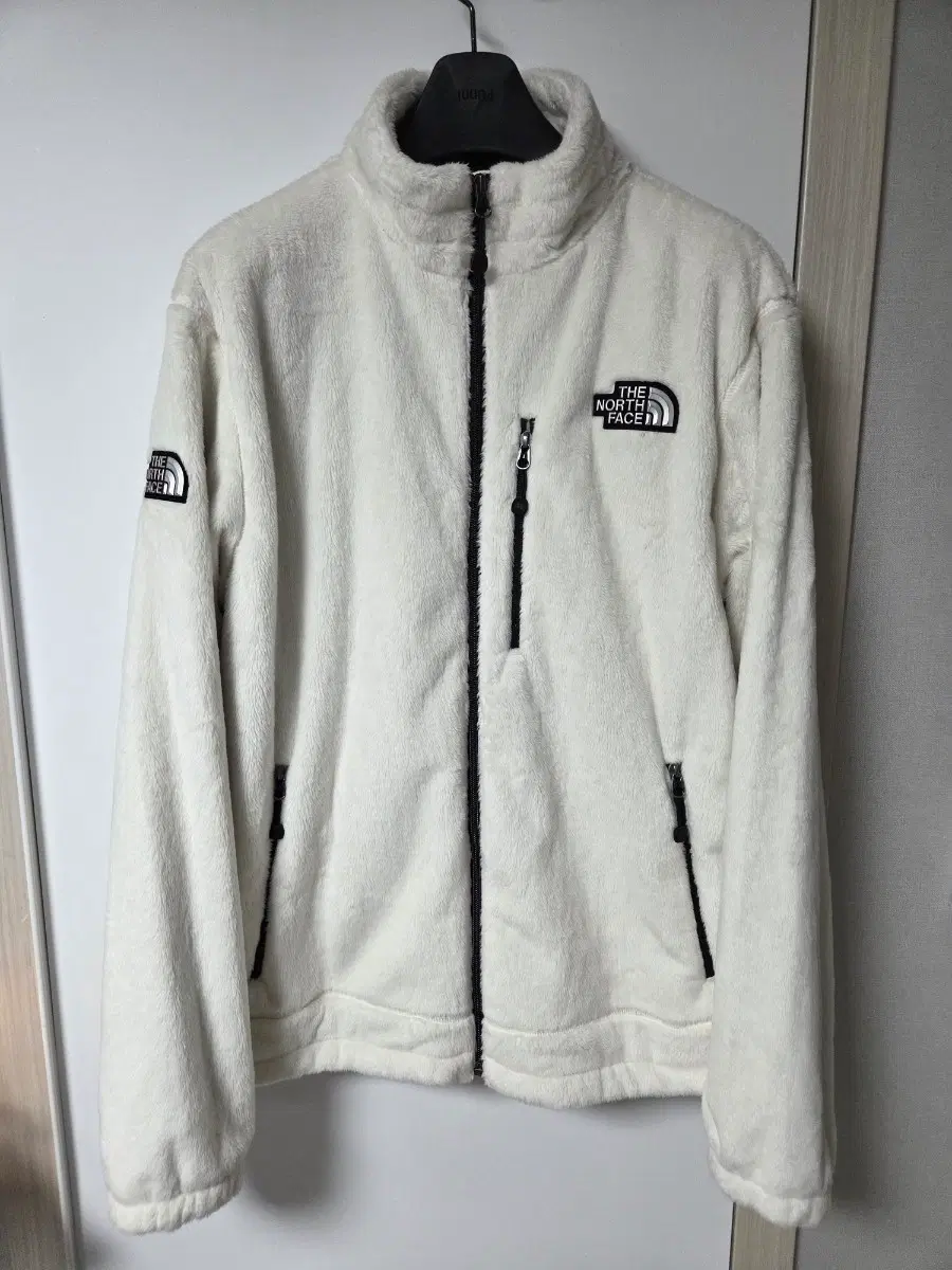 노스페이스 화이트 플리스 자켓(2xl )