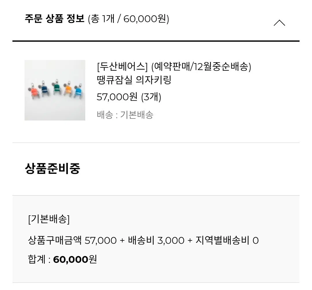 두산베어스 땡큐잠실 의자키링