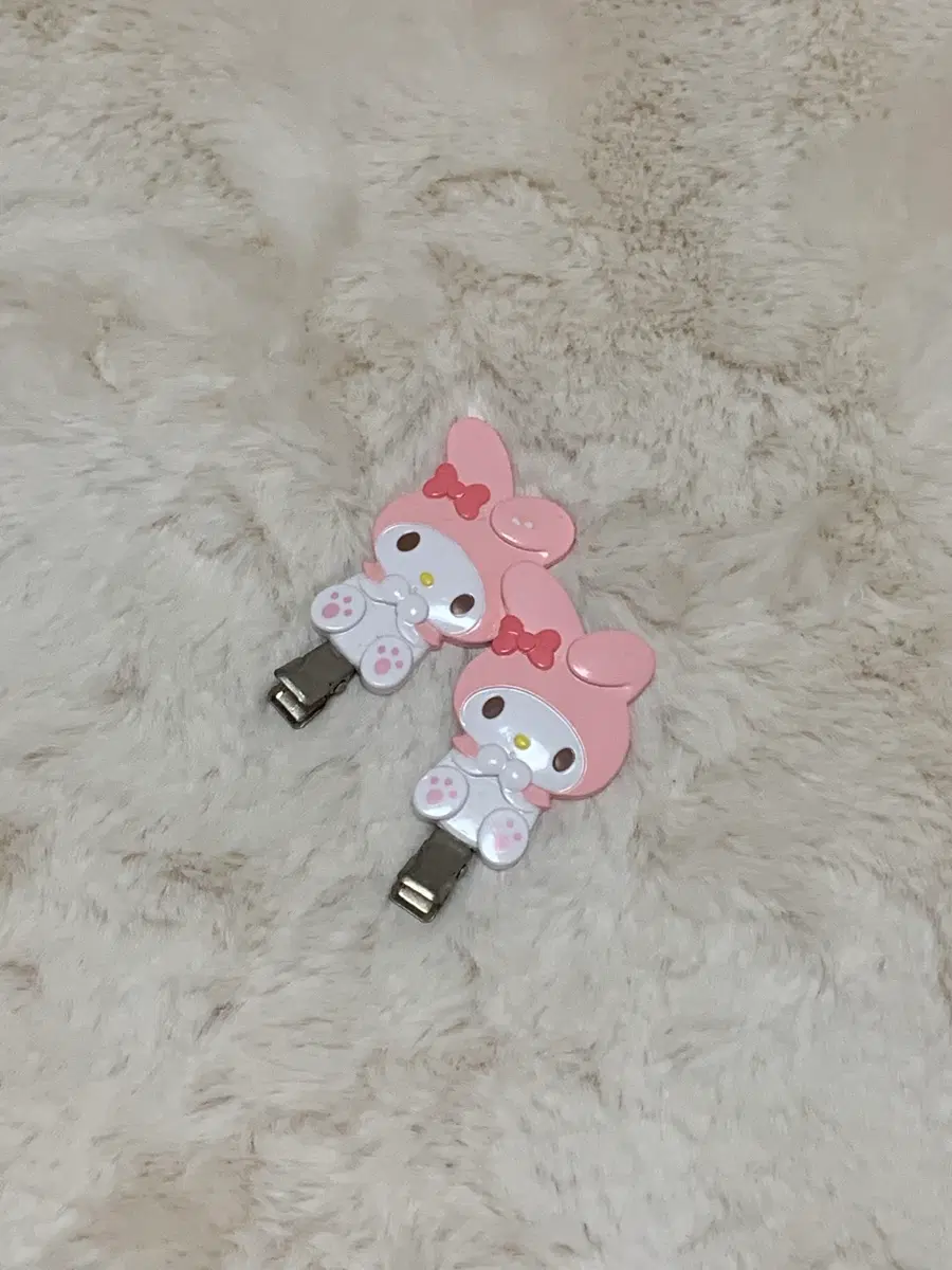 정품 산리오 마이멜로디 마멜 캐릭터 앞머리 헤어 클립 삔 핀 세트