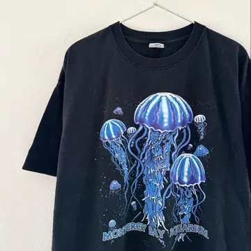 00's 해파리 T셔츠 XL 빈티지 수족관 아쿠아리움 애니멀