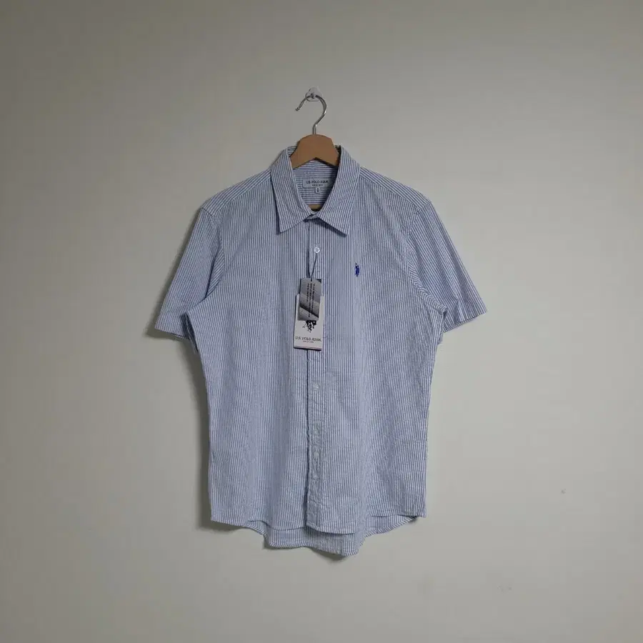 (M) U.S. POLO 폴로아센 스트라이프 반팔 셔츠 블루