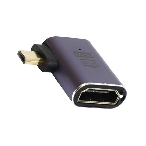 HDMI 2.1 to Micro HDMI 좌측 꺾임 변환젠더