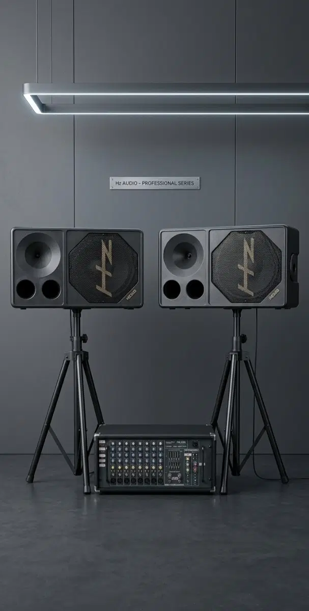 영국 Hz HE300 스피커 2개 + 믹서앰프 풀세트