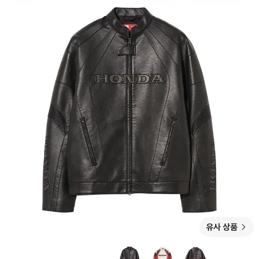 혼다 레더 자켓 블랙