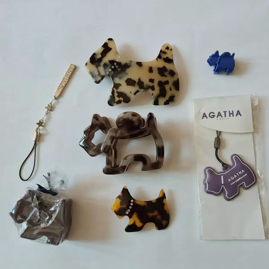 AGATHA Paris 아가타 프랑스 헤어핀 스코티쉬 강아지 헤어핀 양초 등 몽땅바리