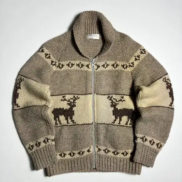 Jumpers 90's OG 100% 헤비 울 코위찬 니트 집업 R4237