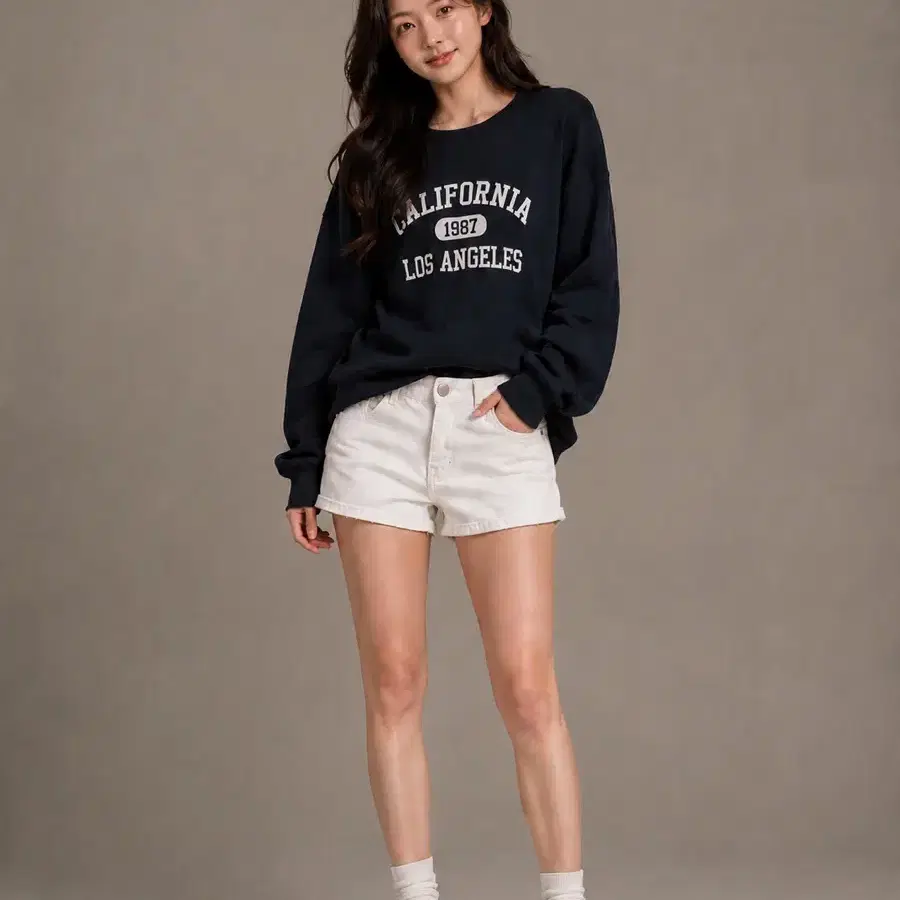 화이트 데님 숏팬츠 (30)1+1 연청반바지