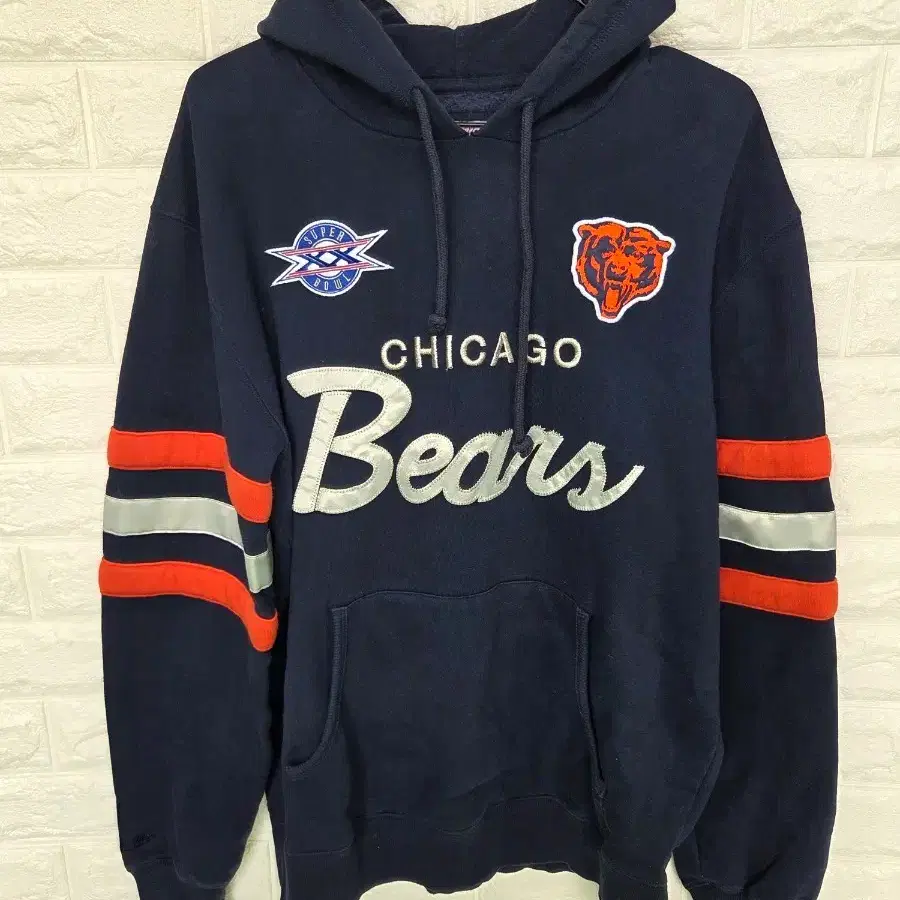 미첼앤네스(Mitchell & Ness)의 NFL 시카고 베어스 쓰로우백 헤비웨이트 후드티