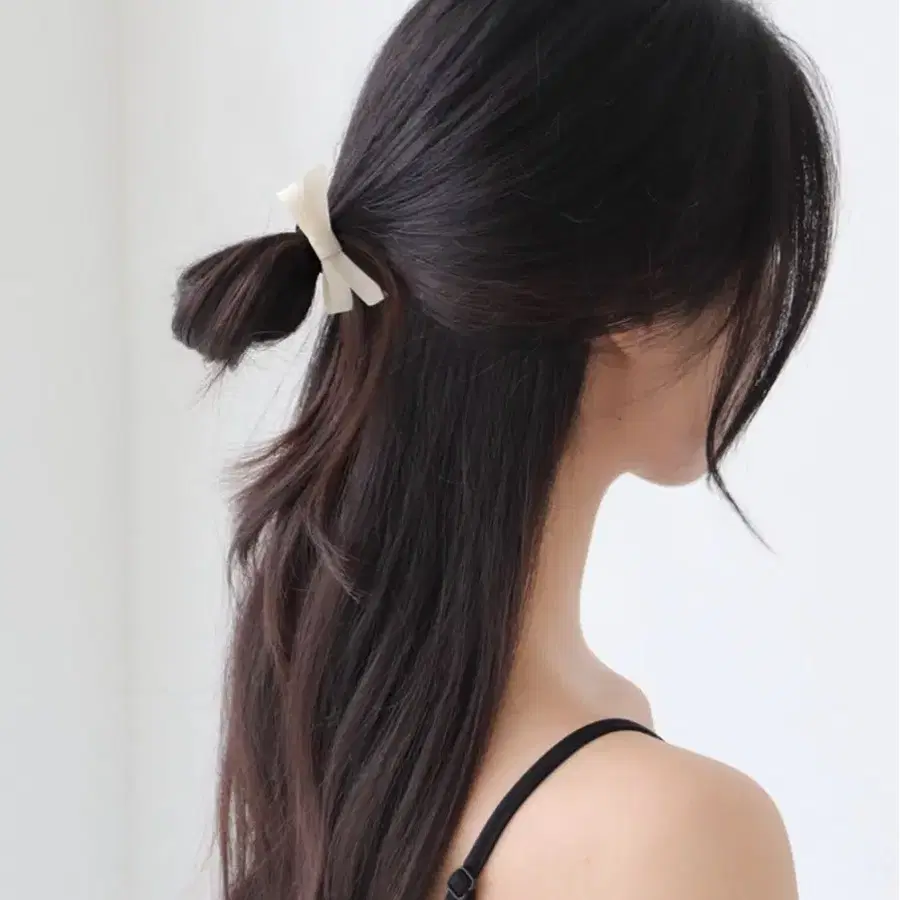미니 헤어 리본 블랙 머리끈 2p