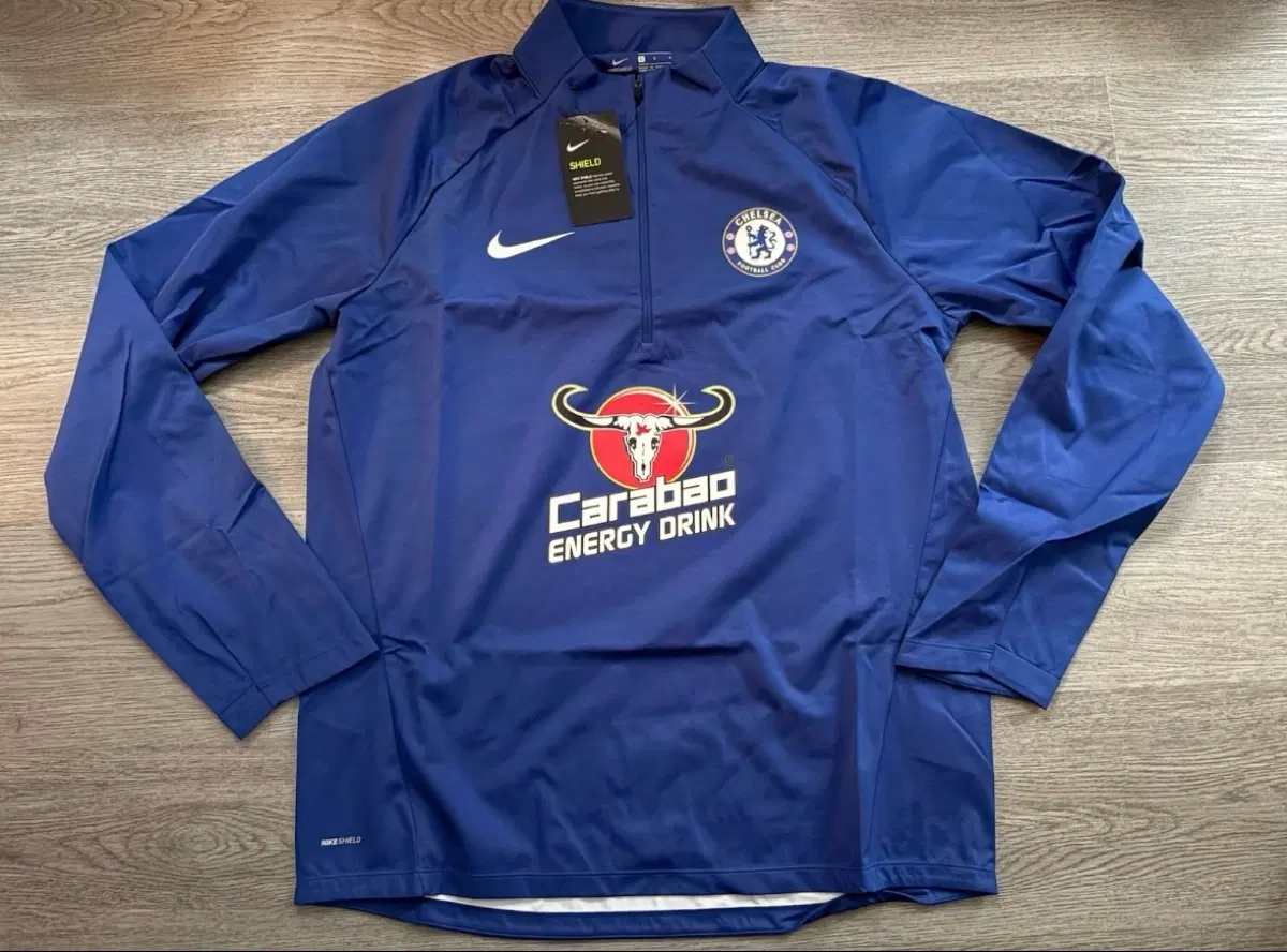첼시 Chelsea FC Nike Shield 2017/18 Player Issue Blue Training 1/2 Zip Top Large NEW