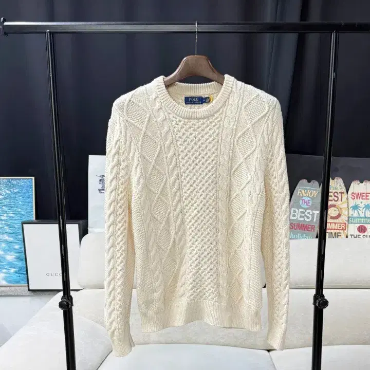 남100 Polo 니트 스웨터 아이보리