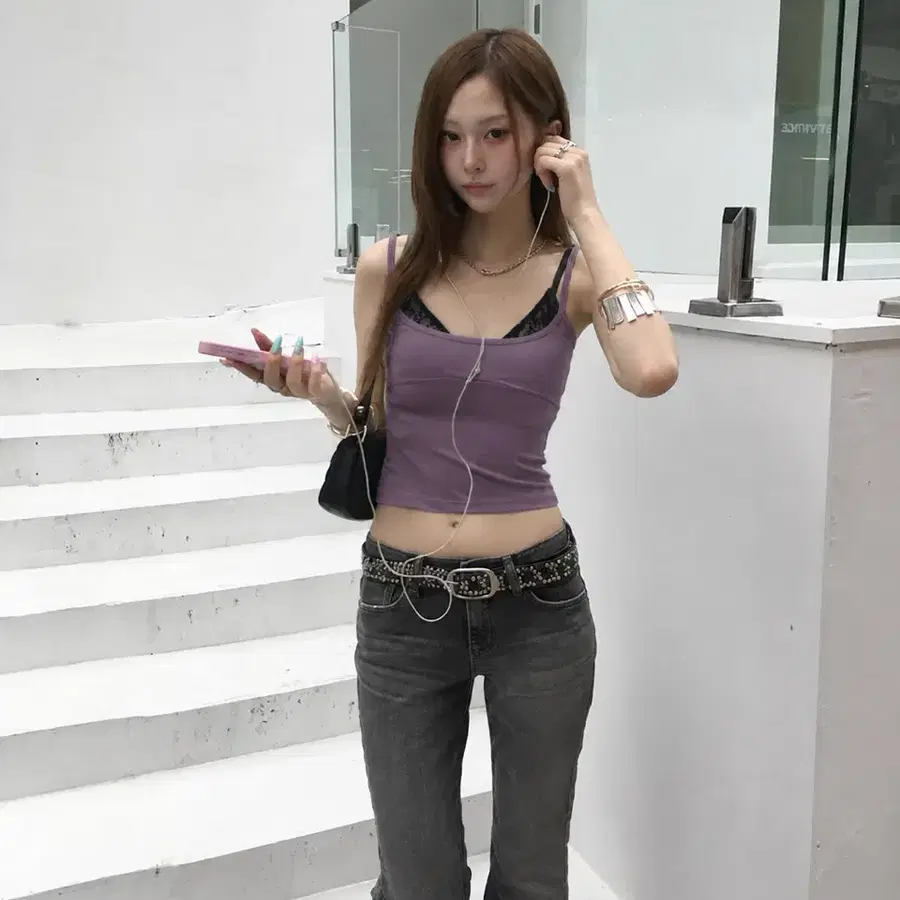 새상품/원가4.5/레이스 레이어드 나시