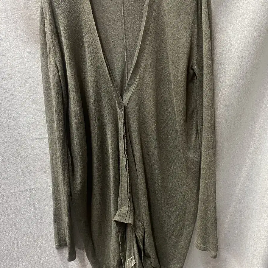 타임 린넨/실크 혼방 언발 롱 가디건 55-66