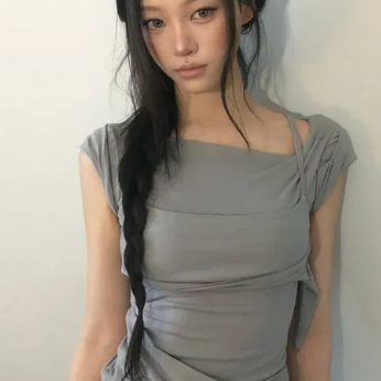 플레어업 레이어드 티셔츠 Layered Bustier T-Shirt (FL-108_Gray)