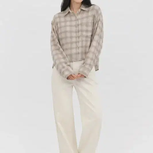 유니클로 베이지 여자 M 셔츠 O5443