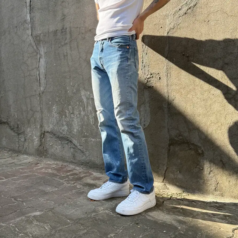 Levi's 501 Distressed Faded Denim