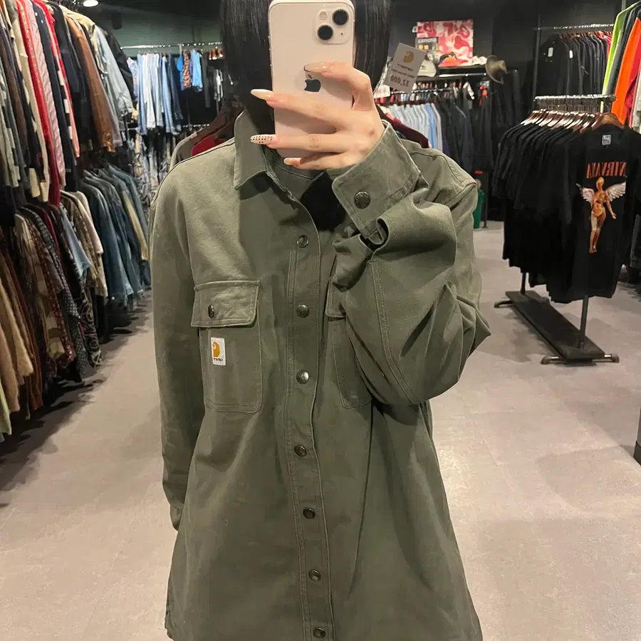 (049) CARHARTT 칼하트 빈티지 워크 셔츠 올리브 카키
