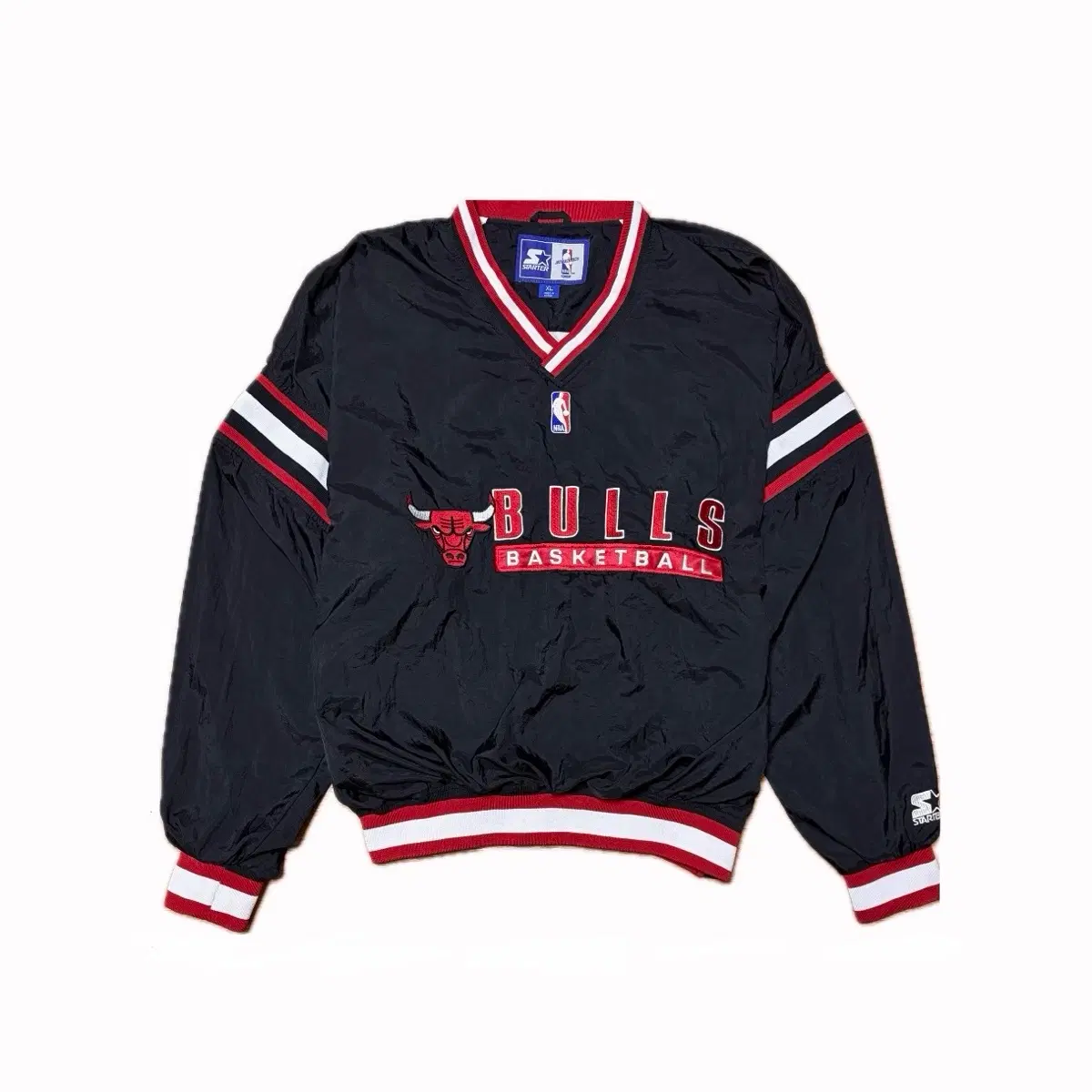 스타터 x NBA 90's 시카고 불스 웜업 농구 바람막이 (XL)