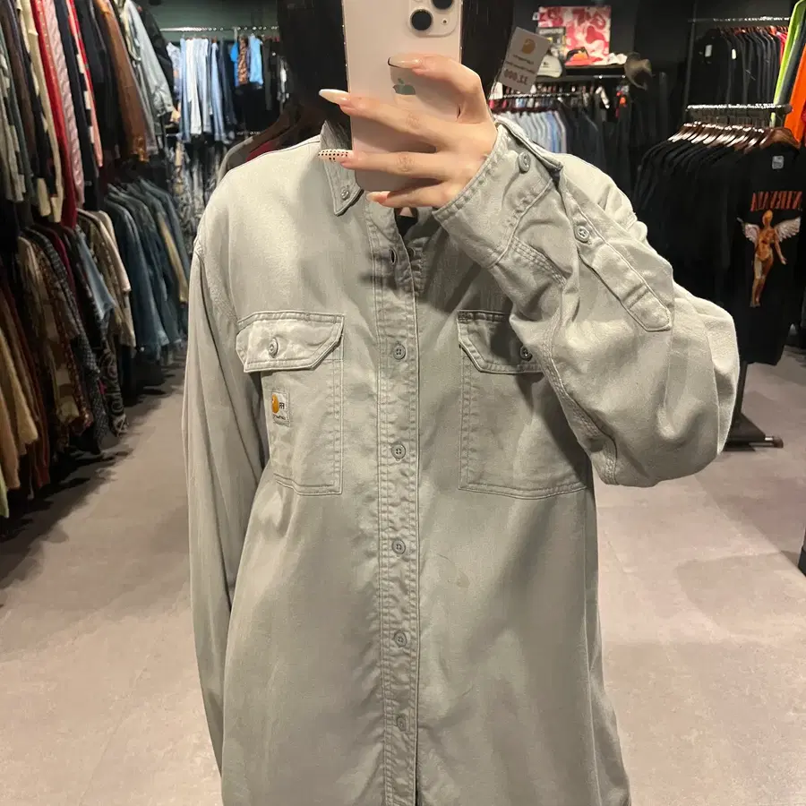 (052) CARHARTT 칼하트 빈티지 투포켓 워크 셔츠 애쉬 그레이