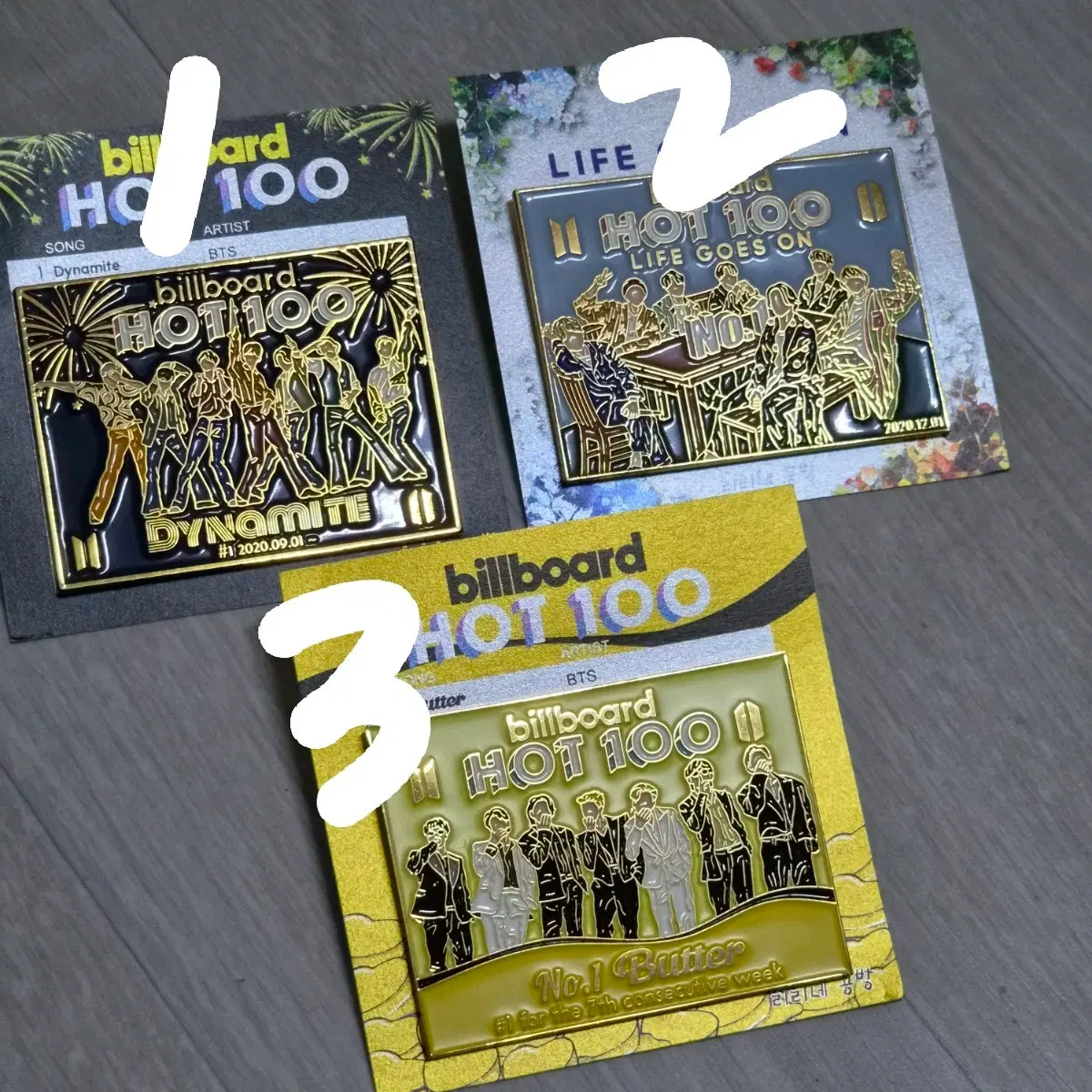 bts 방탄 빌보드 뱃지 버터 다마 라고온