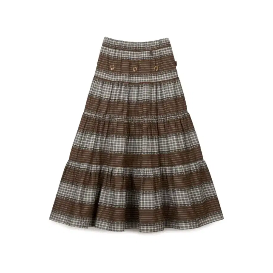 무음 MUWM 2way Button Shirring Skirt (Brown)